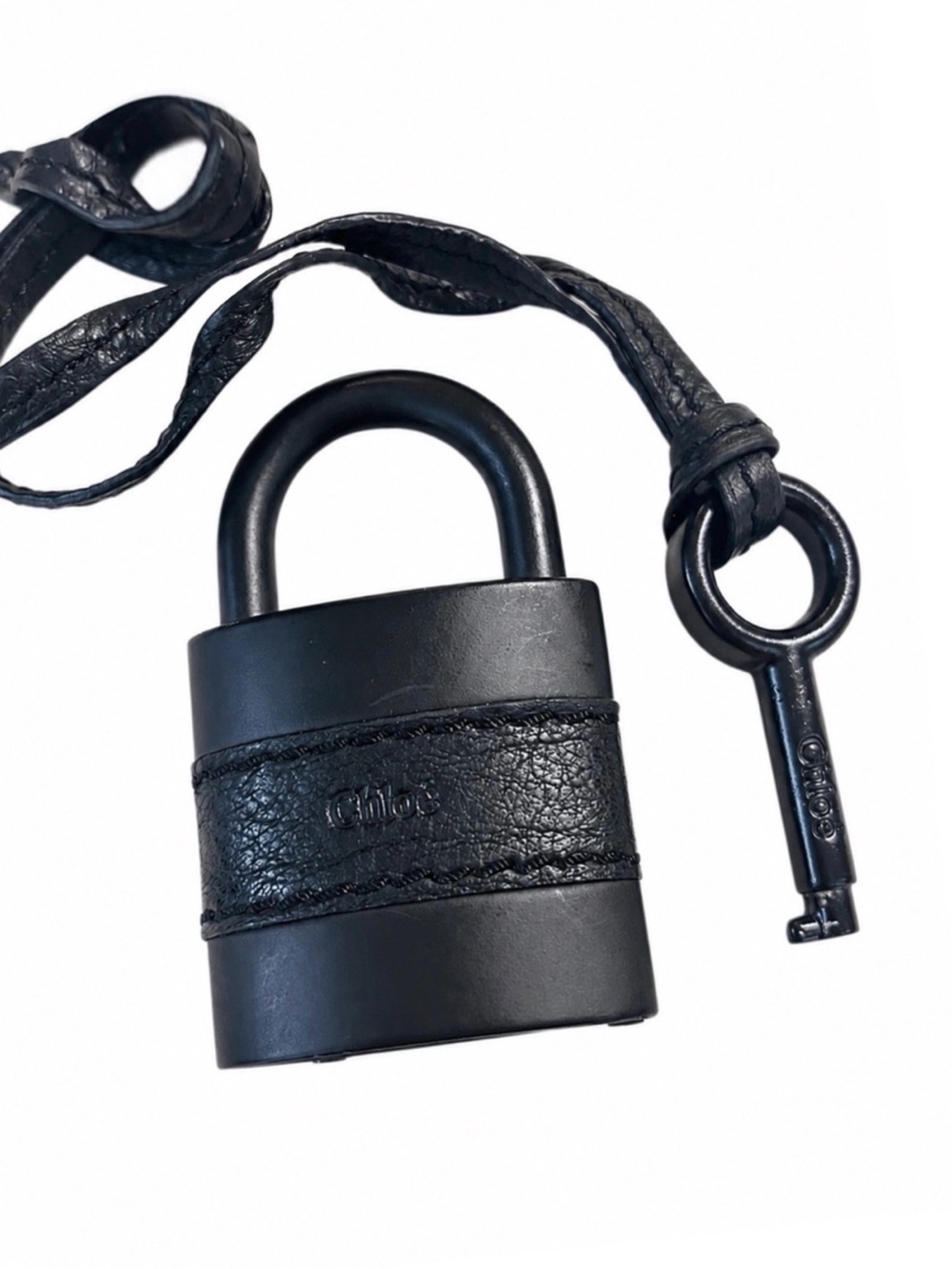 CHLOE Replacement Black Leather / Black Metal Large Lock & Black Large Key